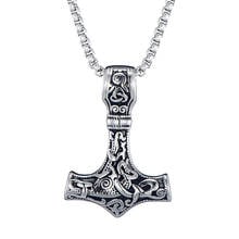 Nordic Viking Rune Pendant Necklace for Men Boy Stainless Steel Chain Cross Wolf Necklaces Vintage Punk Male Jewelry 2024 - buy cheap