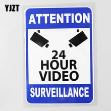 Yjzt decalque de aviso de vídeo para vigilância, 11.9cm x 17.1cm, autocolante de carro pvc cctv 24 horas 12c-0405 2024 - compre barato