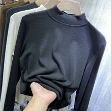Mulher camiseta de manga comprida feminina outono inverno casaco topos mujer camisetas 2024 - compre barato