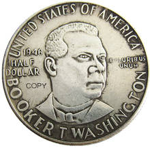 Us 1946 p/s/d booker meio dólar moeda banhada a prata cópia 2024 - compre barato