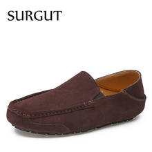 SURGUT New Men's Loafers Comfortable Flat Casual Shoes Men Breathable Slip-On Soft Leather Driving Shoes Moccasins Walking Shoes 2024 - buy cheap