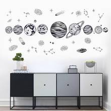 Solar System Planet Asteroid Wall Stickers For Kids Room Home Decoration Diy Astronomical Theme Wall Mural Art Educational Decal 2024 - buy cheap