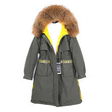 Winter Jacket Fur Down Jacket White Duck Down Long Down Jacket Natural Fur Collar 2024 - buy cheap