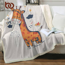 BeddingOutlet-Manta de Sherpa de jirafa para niños, ropa de cama de dibujos animados, colcha de felpa de Animal, cielo nocturno, Luna, manta personalizada, envío directo 2024 - compra barato