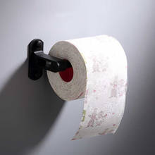 Soporte de papel higiénico negro, barra de papel de aluminio para montaje en pared, estante para pañuelos de baño, WC, rollo de papel higiénico, accesorio de baño 2024 - compra barato