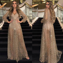 2020 Sexy Backless Women  Dress Bling Sequins Long Sleeves Girl Dress Ankle-length Party Dress Hot Sale 2024 - buy cheap