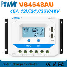 EPEVER 45A Solar Controller 12V 24V 36V 48V Auto VS4548AU PWM Charge Controller with Built in LCD Display and Double USB 5V Port 2024 - buy cheap
