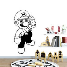 Виниловые наклейки на стену с изображением супер Марио для гостиной, детской комнаты, декоративные наклейки, настенные виниловые наклейки для дома 2024 - купить недорого
