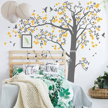 Calcomanía de árbol de abedul de bosque, calcomanía de animal salvaje para pared, decoración de guardería, adhesivos de pared de bosque para habitación de niños, decoración del tema del árbol de los sueños, LL879 2024 - compra barato