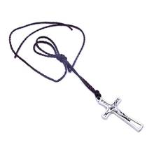 Retro Rope Jesus Cross Necklace Pendant Jewelry for Men Women Catholic Religious U2JC 2024 - buy cheap