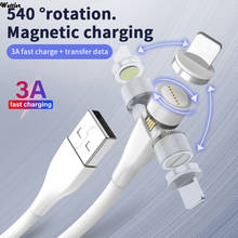 3A 540° Magnetic Cable Micro USB Type C Fast Charging Magnet Charger Data Cord For iPhone 12 11 Pro Max Samsung Xiaomi 10 2024 - buy cheap