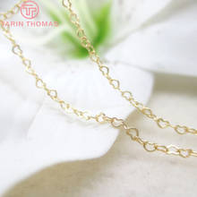 1 Meter Width:1.5MM 24K Champagne Gold Color Plated Brass Heart Shape Necklace Chains High Quality Jewelry Accessories 2024 - buy cheap