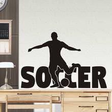Football Player Wall Sticker Sports Decal Kids Room Decoration Posters Vinyl Car Soccer Player Decal 2024 - buy cheap