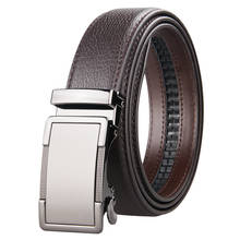 Brand Brown Leather Belt for Men Luxury Brand Fashion Automatic Buckle Ratchet Belts Comfort Click Leather Belt Male 2024 - buy cheap