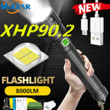 Ультрамощный светодиодный фонарь XHP90.2, 2021 светодиосветильник, зарядка от USB, XHP70, тактисветильник онарь с 26650 зумом для кемпинга, Z20, подарок на 18650 год 2024 - купить недорого