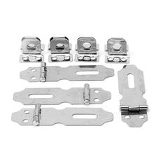 4Pcs Home Drawer Door Safety Padlock Latch Hasp Staple Stainless Steel NO.5 2024 - buy cheap