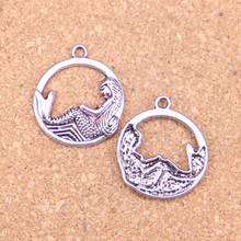 10pcs Charms circle mermaid 23mm Antique Pendants,Vintage Tibetan Silver Jewelry,DIY for bracelet necklace 2024 - buy cheap