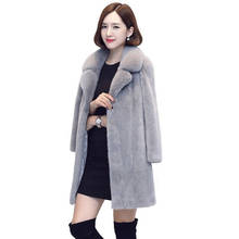 2019 new mink Coat Women long section winter High quality fashion casual lapel Faux Fur Coat black Teddy Bear Jacket Female 2024 - buy cheap