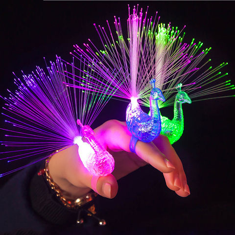 1 шт., разноцветные светящиеся игрушки для девочек, павлиний палец, светодиодные кольца с подсветкой, гаджеты для вечеринок, интеллектуальная игрушка для детей 2022 - купить недорого