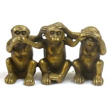 Медная статуя из чистой меди 12 украшения в виде знаков зодиака три не обезьяны талисман предметы домашнего обихода 2024 - купить недорого