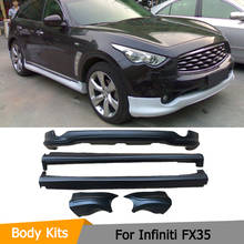 Полипропиленовые черные комплекты для кузова автомобиля Infiniti FX35 2009-2014, передние губы, задние разветвители, боковые юбки, комплекты для тела, спойлеры 2024 - купить недорого