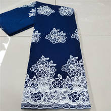 Tela de encaje de George africano con encaje de red para blusa India, Material de costura, bordado de la India, encaje de seda para boda 2024 - compra barato