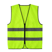 High Visibility Zipper Front Safety Vest With Reflective Strips, Premium, 2 Colors Optional 2024 - buy cheap