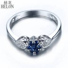 HELON-anillo de compromiso de oro blanco de 14k para mujer, sortija de boda, sortija de aniversario, joyería fina 2024 - compra barato