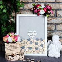 Libro de invitados de boda signo alternativa 3D libro de visitas de boda personalizado Drop Box libro de invitados corazones 2024 - compra barato