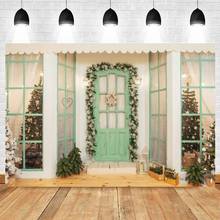 Christmas Backdrop Window Door Curtain Tree Baby Portrait Photography Background Photographic Photo Studio Photophone Photozone 2024 - buy cheap