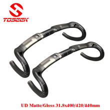 Full Carbon Fiber Road  Bike  Handlebar Mtb  Bent Bar 31.8mm*400/420/440mm Internal Routing Bicycle Parts Black 2024 - buy cheap