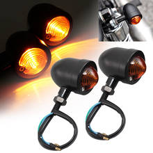 Black Motorcycle Universal Turn Signal Light Mini Bullet Blinker Indicator Amber Lens For Harley Sportster Dyna Cafe Racer 2024 - buy cheap