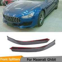 Car Front Bumper Splitters Lip Spoiler For Maserati Ghibli Base Sedan 2018 2019 Front Bumper Lip Splitters Carbon Fiber 2024 - buy cheap