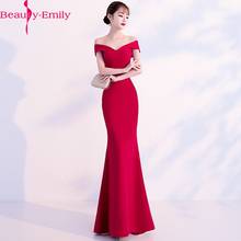 2020 New Arrival Elegant V Neck Mermaid Evening Dress Sexy Off the Shoulder Simple Zipper Back Evening Gowns for Women 5 Colors 2024 - buy cheap