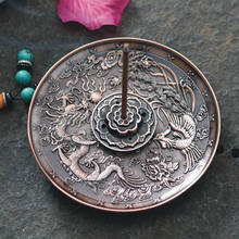 Chinese Style Zinc Alloy Incense Stick Burner Holder Dragon Pattern Censer Plate for Candle Aromatherapy Furnace Incense Base 2024 - buy cheap