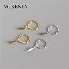 MLKENLY, модные серьги, 925 пробы, серебро, Минималистичная подвеска с молнией, серьги-гвоздики для женщин, oorbellen brincos 2024 - купить недорого