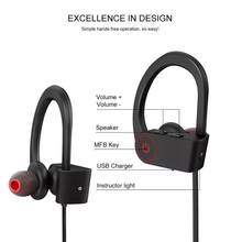 Bluetooth наушники Лучшие Беспроводные спортивные наушники с микрофоном IPX7 водонепроницаемые HD стерео наушники с защитой от пота 2024 - купить недорого