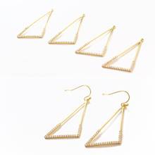 Pingente triangular de zircão para joias, 2 peças, suprimentos para fazer joias, acessórios de bronze banhados a ouro 18k diy 2024 - compre barato