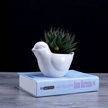 Estilo europeu dos desenhos animados bonito animal branco vaso de flores cerâmica simples e criativo micro paisagem jardim varanda suculenta flor 2024 - compre barato