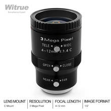 3 Mega Pixel HD 4-12mm  Varifocal  LENS C Mount  Industrial lens Manual Iris CCTV Lens For Security Camera 2024 - buy cheap