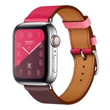 Serilabee ремешок для наручных часов Apple Watch Series 5 4/3/2/1 HM браслет, 42 мм, 38 мм, 44 мм, ремешок для наручных часов iwatch, 4 полосным кожаная Петля 2024 - купить недорого
