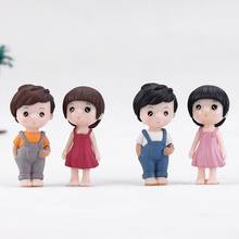 2Pcs Mini Resin Boy Girl Couple Model Figurine Car Table Home Decor Miniature Garden Fairy Garden Home Decoration Accessories 2024 - buy cheap