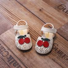 Sandálias de cereja para crianças, sapatos brancos de flor rosa para recém-nascidos meninas pequenas da moda com glitter para festa de casamento 2024 - compre barato