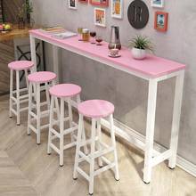  Wall Bar Table Milk Tea Shop High Foot Table Chair Household Simple Modern Small Bar Long Table Long Table Business 2024 - buy cheap