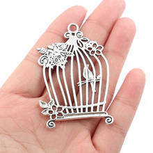 4pcs Antique Silver Color Bird Cage Charms Pendant Birdcage Bird Pendant Making DIY Handmade Necklace Findings Jewelry 2024 - buy cheap