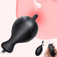 Brinquedos anais 10 velocidades de vibração inflável grandes bolas anal grande butt plug balão bomba expansível massageador da próstata vibrador 2024 - compre barato