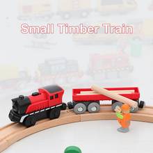 Tren de juguete de madera para niños, modelo de tren magnético, pista de tren, accesorios de juguete, locomotora de plástico, regalo 2024 - compra barato