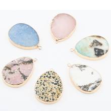 Natural Stone Pink Crystal Pendants Exquisite accessories Water drop shape DIY for Necklace or Jewelry Making size 52 *35*8 mm 2024 - buy cheap