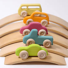 New Arrival Rainbow Car Curved Rainbow Bridge Wooden Toys For Kids Building Blocks Stack High Child Educational ToysDropshipping 2024 - buy cheap