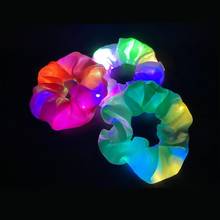 2021 New Arrival Girls LED Luminous Scrunchies Hairband Ponytail Holder Headwear Elastic Hair Bands Solid Color Hair Accessories 2024 - buy cheap